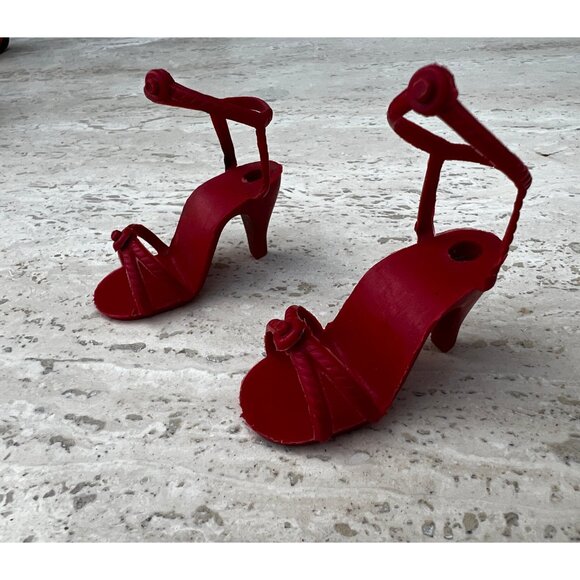 Hand Crocheted Flamenco Dancer Doll Dress for 21” Doll Green Yellow and Red Shoe - Picture 9 of 10